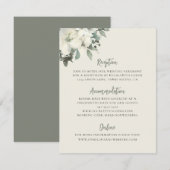 Elegant Vintage Cream Floral Wedding エンクロージャーカード (正面/裏面)