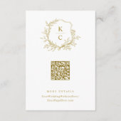 Elegant Vintage Crest Wedding Logo Details エンクロージャーカード (裏面)
