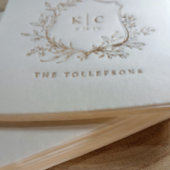 Elegant Vintage Crest Wedding Logo Gold 箔ナプキン