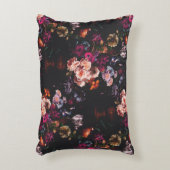 Elegant Vintage Dark Moody Burgundy Floral  アクセントクッション (正面(垂直))