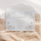 Elegant Vintage Engagement Party Photo Invitation 案内状