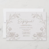 Elegant Vintage Engagement Party Photo Invitation 案内状 (正面)