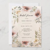Elegant Vintage Floral Bridal Shower  招待状 (正面)