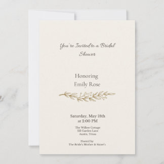Elegant Vintage Floral Bridal Shower Invitation 招待状