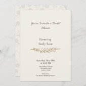 Elegant Vintage Floral Bridal Shower Invitation 招待状 (正面/裏面)