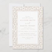 Elegant Vintage Floral Frame Wedding 招待状 (正面)