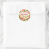 Elegant vintage floral Mother's Day envelope ラウンドシール (バッグ)