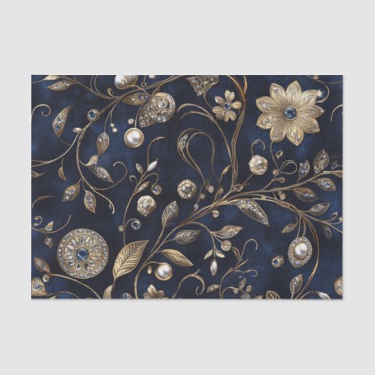 Elegant Vintage Floral Tissue Paper 薄葉紙 (正面)