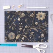 Elegant Vintage Floral Tissue Paper 薄葉紙 (クラフト)