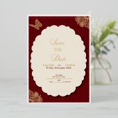 Elegant, vintage foil invitation 箔招待状 (立ち正面)