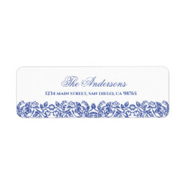 Elegant Vintage French blue Floral  ラベル