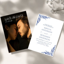 Elegant Vintage French  Blue Floral Wedding 