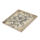 Elegant Vintage French Engraved Floral  Pattern タイル (側面)