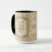 Elegant Vintage French Engraved Floral  Pattern マグカップ (正面左)