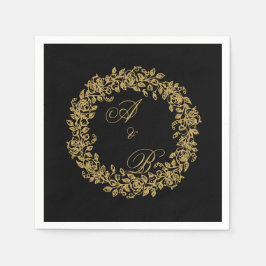 Elegant Vintage French Gold Floral  スタンダードカクテルナプキン