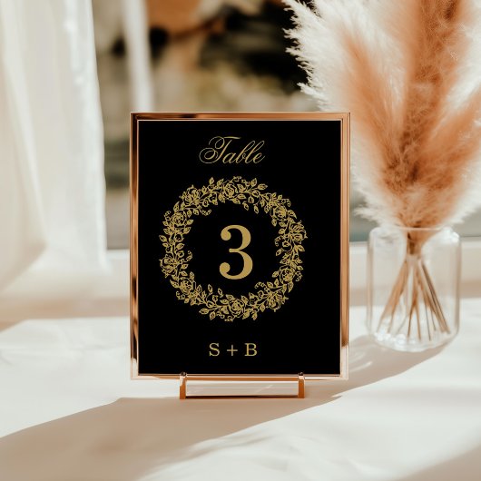 Elegant Vintage French Gold Floral  Wedding  招待状