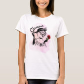 Elegant Vintage Glamour Lady with Rose Design Tシャツ (正面)