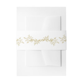 Elegant Vintage Gold Botanical Floral Wedding 招待状ベリーバンド