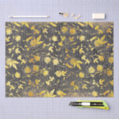 Elegant Vintage Gold Floral Handwriting Decoupage 薄葉紙 (クラフト)