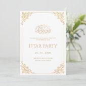 Elegant Vintage Gold Frame Ramadan Iftar Party 招待状 (スタンド正面)