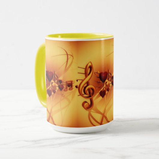  Elegant Vintage Gold Notes マグカップ (正面左)