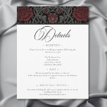 Elegant Vintage Gothic Moody Botanical Wedding エンクロージャーカード<br><div class="desc">Sophisticated Vintage Gothic Wedding Invitation Details</div>