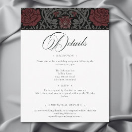 Elegant Vintage Gothic Moody Botanical Wedding エンクロージャーカード