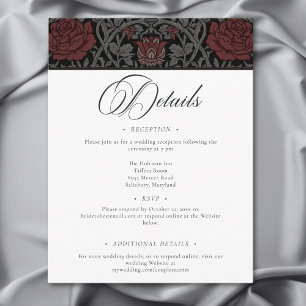 Elegant Vintage Gothic Moody Botanical Wedding エンクロージャーカード