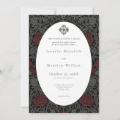 Elegant Vintage Gothic Moody Botanical Wedding 招待状 (正面)