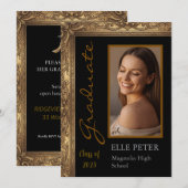 Elegant Vintage Grad Party Invitation 招待状 (正面/裏面)