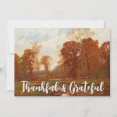 Elegant Vintage Grateful and Thankful Autumn  シーズンカード (正面)