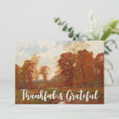 Elegant Vintage Grateful and Thankful Autumn  シーズンカード (スタンド正面)
