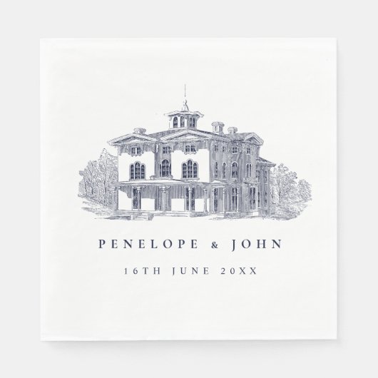 Elegant Vintage Italian Villa Destination Wedding スタンダードランチョンナプキン (正面)