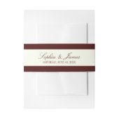 Elegant Vintage Ivory Dark Burgundy Wedding 招待状ベリーバンド (正面例)