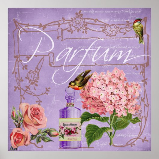 Elegant Vintage Ladies Boudoir Parfum  ポスター (正面)