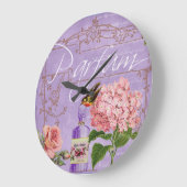 Elegant Vintage Ladies Boudoir Parfum  ラージ壁時計 (傾斜)