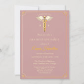 Elegant Vintage Medical Graduation Invitation | Du 招待状 (正面)