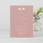 Elegant Vintage Medical Graduation Invitation | Du 招待状 (スタンド正面)