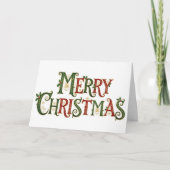 Elegant Vintage Merry Christmas Calligraphy カード (正面)