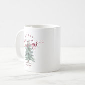 Elegant Vintage Merry Christmas Script Rustic Tree コーヒーマグカップ (正面左)
