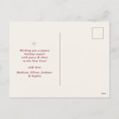 Elegant Vintage Merry Christmas Script Rustic Tree シーズンポストカード (裏面)