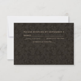 Elegant Vintage Modern RSVP Card Wedding Brown