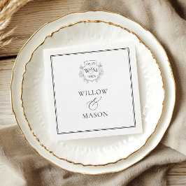 Elegant Vintage Monogram Wedding スタンダードカクテルナプキン