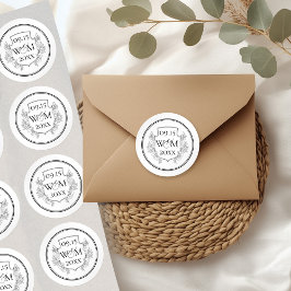 Elegant Vintage Monogram Wedding ラウンドシール