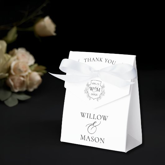 Elegant Vintage Monogram Wedding Thank You フェイバーボックス