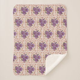 Elegant Vintage Nouveau Floral  シェルパブランケット