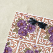 Elegant Vintage Nouveau Floral  ビーチタオル (インサイチュ)