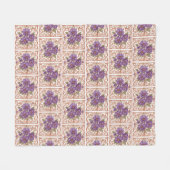 Elegant Vintage Nouveau Floral  フリースブランケット (正面(横))