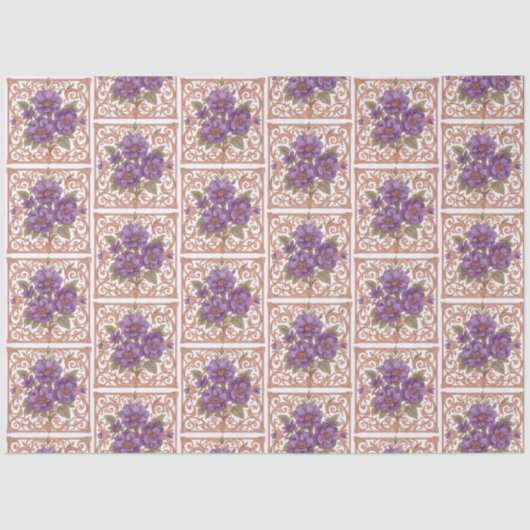 Elegant Vintage Nouveau Floral  薄葉紙 (正面)