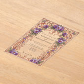 Elegant Vintage Nouveau Floral Arch Wedding  アクリル招待状 (レイダウン)